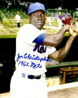 AUTOGRAPHED JOE CHRISTOPHER 8X10 New York Mets photo