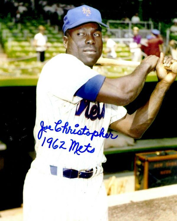 AUTOGRAPHED JOE CHRISTOPHER 8X10 New York Mets photo