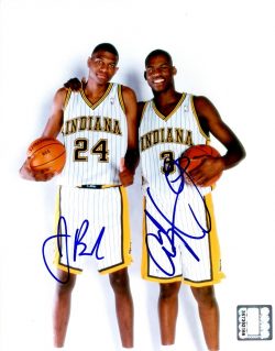 Autographed JONATHAN BENDER & AL HARRINGTON 8X10 Indiana Pacers Photo