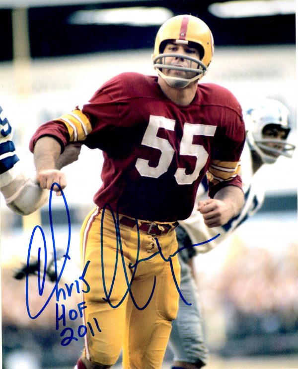 Autographed CHRIS HANBURGER 8x10 Washington Redskins Photo