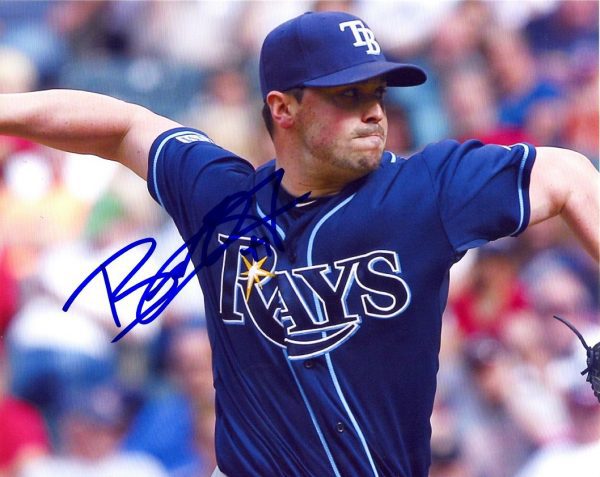 Autographed BRANDON GOMES 8X10 Tampa Bay Rays Photo.