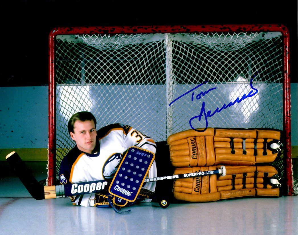 Autographed TOM BARRASSO 84 Calder 8X10 Buffalo Sabres Photo - Main Line  Autographs