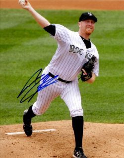 AUTOGRAPHED AARON COOK 8X10 Colorado Rockies Photo