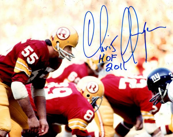 Autographed CHRIS HANBURGER 8x10 Washington Redskins Photo