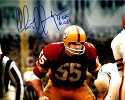 Autographed CHRIS HANBURGER 8x10 Washington Redskins Photo