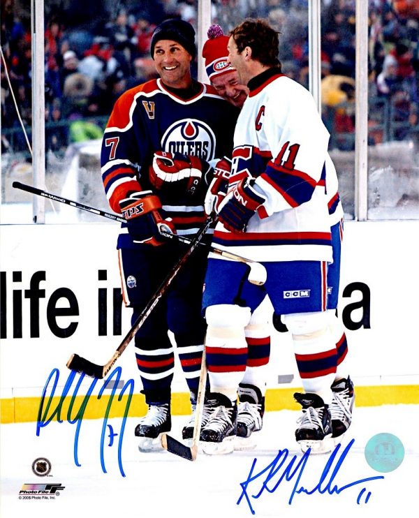 Autographed  PAUL COFFEY & KIRK MULLER 8X10 Oilers & Canadiens Photo