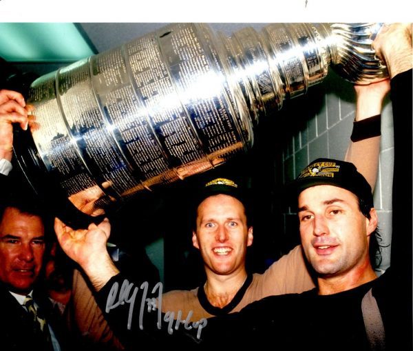 Autographed  PAUL COFFEY 91 CUP 8x10 Pittsburgh Penguins Photo