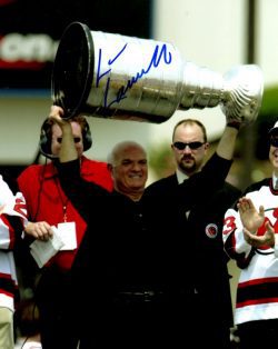 Autographed LOU LAMORIELLO 8X10 Photo - New Jersey Devils