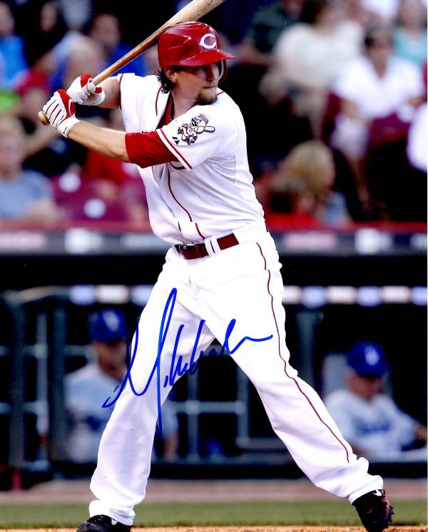 AUTOGRAPHED MIKE LEAKE photo  Cincinnati Reds