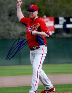 AUTOGRAPHED AARON COOK 8X10 Philadelphia Phillies Photo
