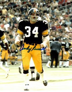 Autographed ANDY RUSSELL 8X10 Pittsburgh Steelers Photo