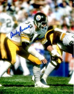 Autographed ANDY RUSSELL 8X10 photo Pittsburgh Steelers