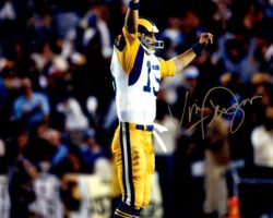 AUTOGRAPHED VINCE FERRAGAMO 8x10 LOS ANGELES RAMS photo