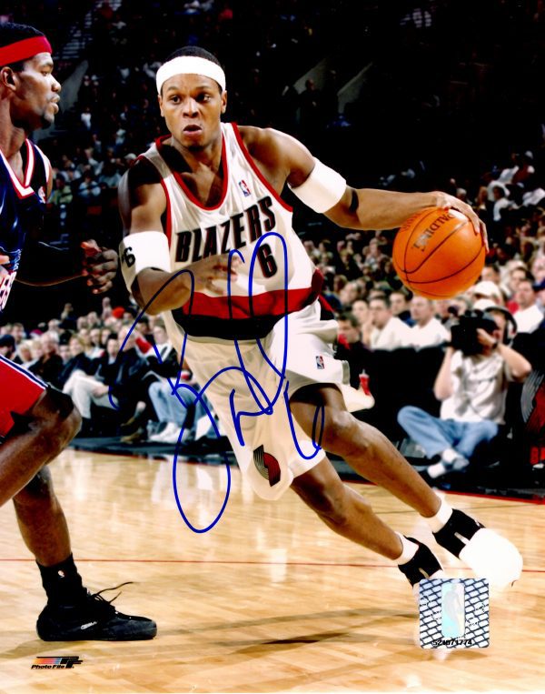 Autographed BONZI WELLS  Portland Trail Blazers Photo