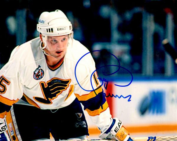 Autographed CRAIG JANNEY 8x10 St. Louis Blues Photo
