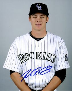 AUTOGRAPHED JOSH RUTLEDGE 8X10 Colorado Rockies Photo