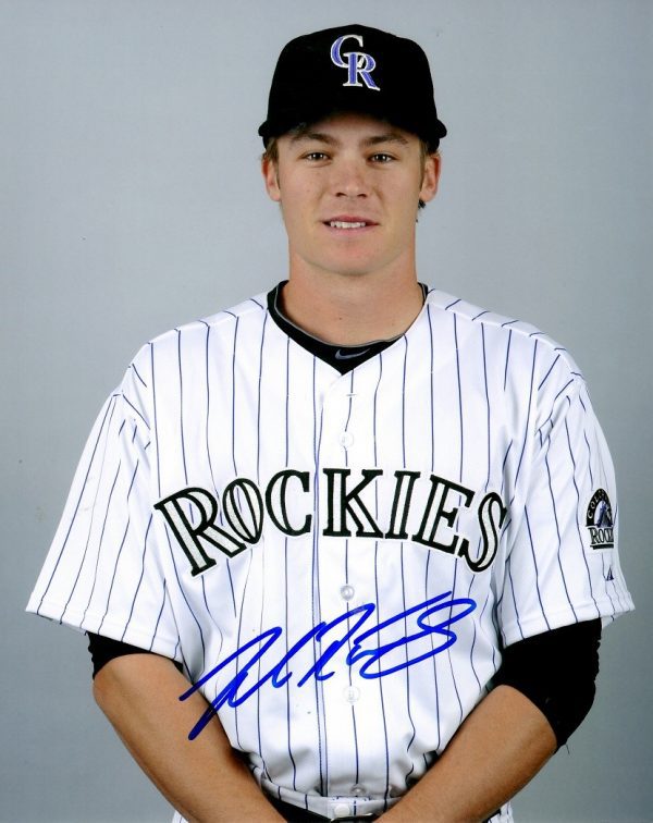 AUTOGRAPHED JOSH RUTLEDGE 8X10 Colorado Rockies Photo