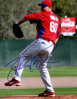 AUTOGRAPHED ZACH MINER 8X10 photo  Philadelphia Phillies