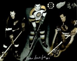 Autographed EDDIE SANFORD 8X10 Boston Bruins  Photo