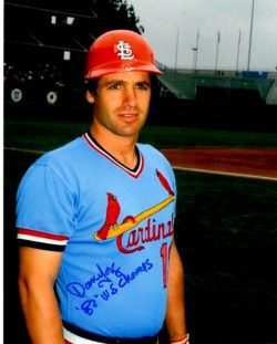 AUTOGRAPHED DANE IORG 8X10 St. Louis Cardinals photo