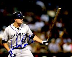 AUTOGRAPHED JORDAN PACHECO 8X10 Colorado Rockies Photo
