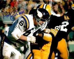 Autographed MILT SUNDE  8X10 Minnesota Vikings Photo
