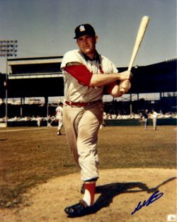 AUTOGRAPHED DEL ENNIS 8X10 St. Louis Cardinals photo