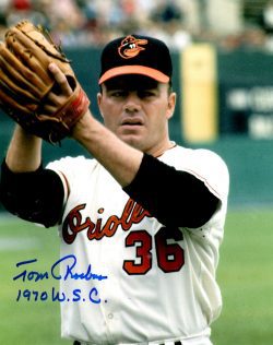 AUTOGRAPHED TOM PHOEBUS 8X10 Baltimore Orioles Photo