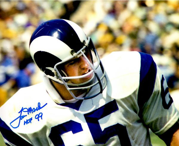 AUTOGRAPHED TOM MACK  8x10 Los Angeles Rams Photo