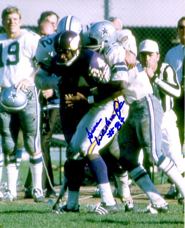 Autographed GENE WASHINGTON 8X10  Minnesota Vikings Photo