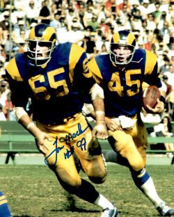 AUTOGRAPHED TOM MACK  8x10 Los Angeles Rams Photo