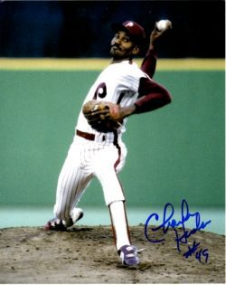 AUTOGRAPHED CHARLES HUDSON 8X10 photo  Philadelphia Phillies
