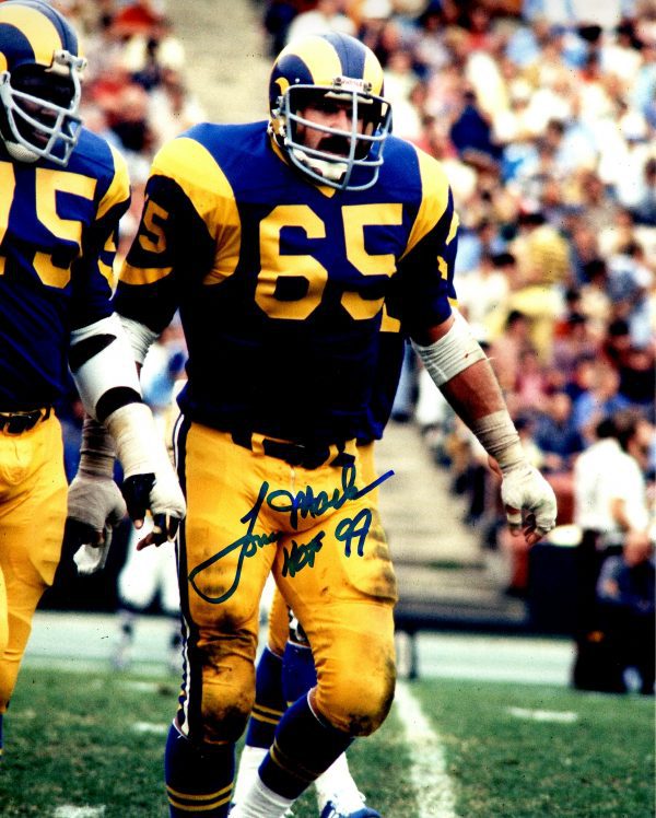 AUTOGRAPHED TOM MACK  8x10 Los Angeles Rams Photo