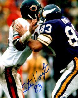 Autographed STU VOIGT  8X10 Minnesota Vikings Photo