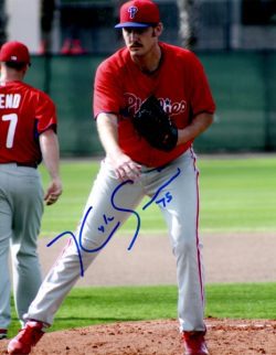AUTOGRAPHED KYLE SIMON 8X10 photo  Philadelphia Phillies