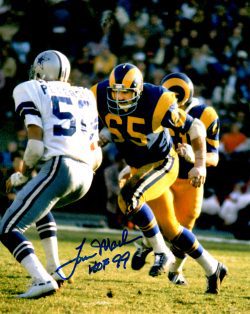AUTOGRAPHED TOM MACK  8x10 Los Angeles Rams Photo