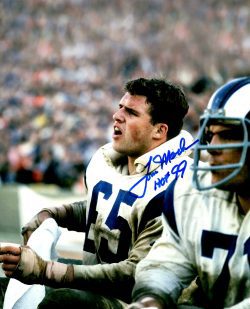 AUTOGRAPHED TOM MACK  8x10 Los Angeles Rams Photo