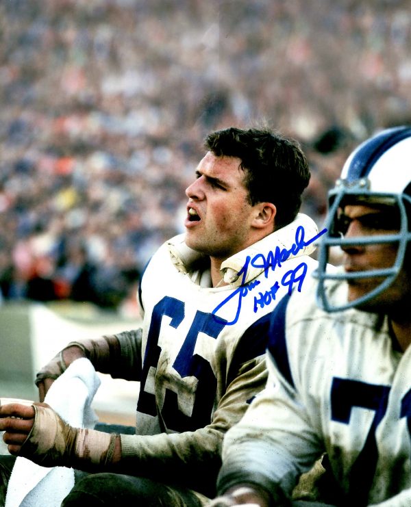 AUTOGRAPHED TOM MACK  8x10 Los Angeles Rams Photo
