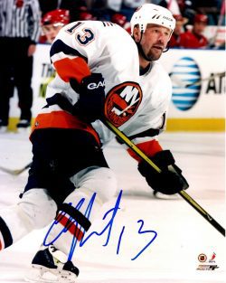 Autographed CLAUDE LAPOINTE 8X10 New York Islanders Photo