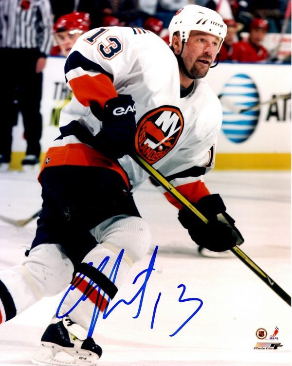 Autographed CLAUDE LAPOINTE 8X10 New York Islanders Photo