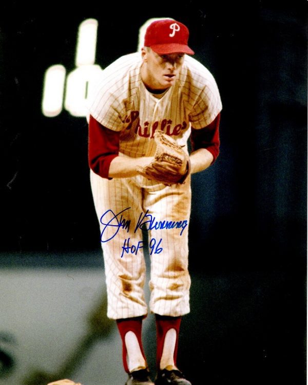 Autographed JIM BUNNING HOF 96 8X10 Philadelphia Philies Photo