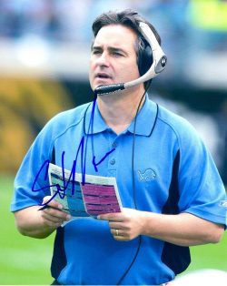 Autographed STEVE MARIUCCI 8X10 DETROIT LIONS photo