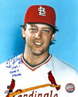 AUTOGRAPHED DAVE LAPOINT 8X10 St. Louis Cardinals photo