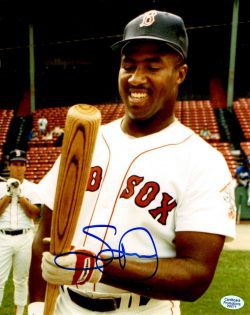 AUTOGRAPHED  SAM HORN 8X10  Boston Red Sox photo