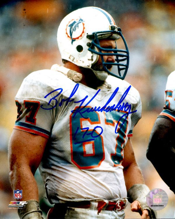 Autographed BOB KUECHENBERG 8X10 Miami Dolphins  photo