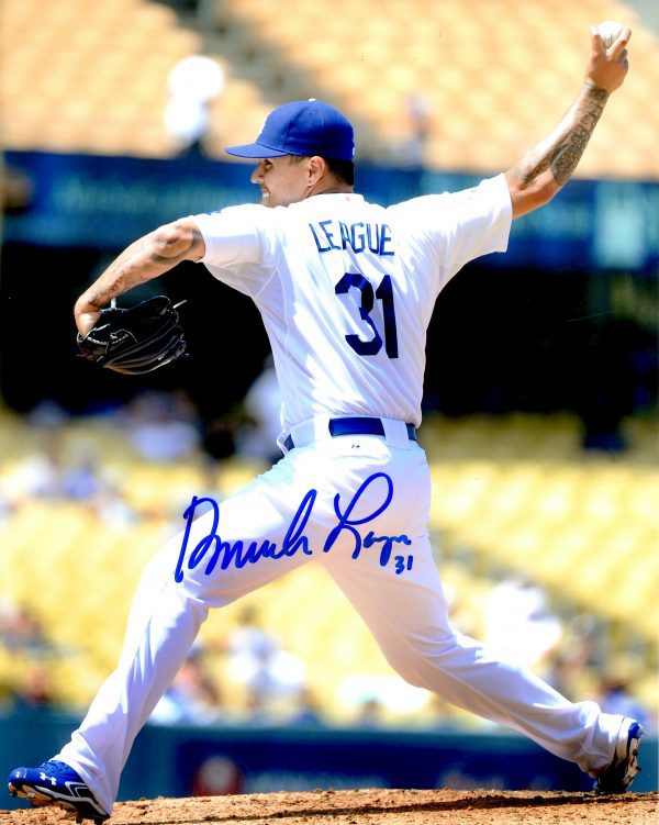 AUTOGRAPHED BRANDON LEAGUE 8x10 Los Angeles Dodgers photo