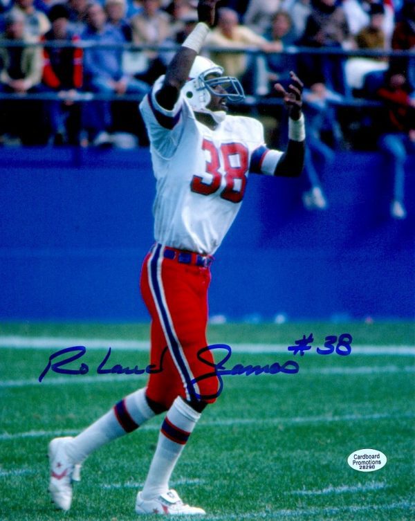 AUTOGRAPHED  ROLAND JAMES 8X10 New England Patriots photo
