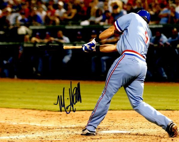 AUTOGRAPHED MIKE OLT 8X10 photo Texas Rangers
