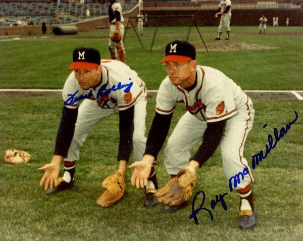AUTOGRAPHED FRANK BOLLING & ROY MCMILLAN 8X10 Milwaukee Braves photo