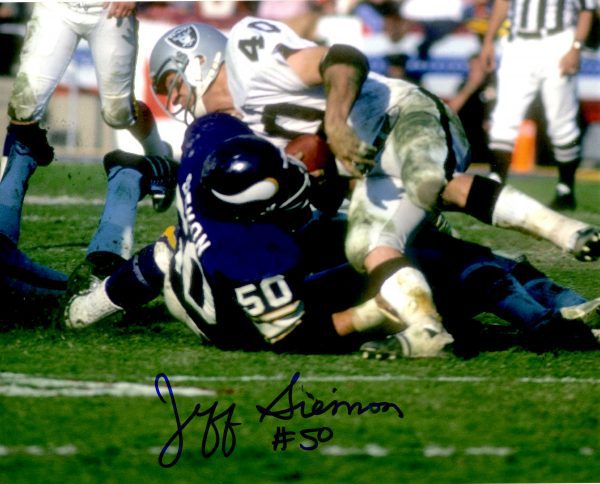 Autographed JEFF SIEMON  8X10 Minnesota Vikings Photo